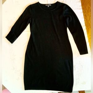 Black Fitted Sweater Dress by Nina Leonard